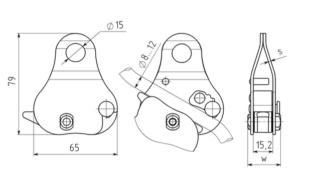 Зажим &amp;quot;Капля&amp;quot; сталь, Вертикаль