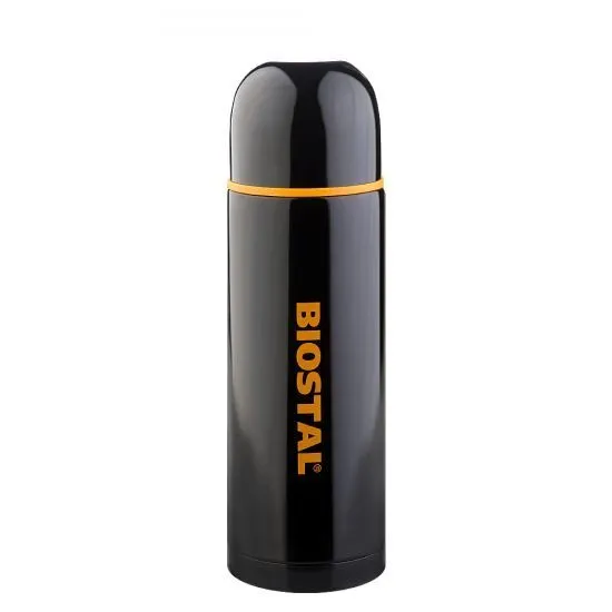 Термос Биосталь-СПОРТ с узкой горловиной, цвет черный, 1,0 л